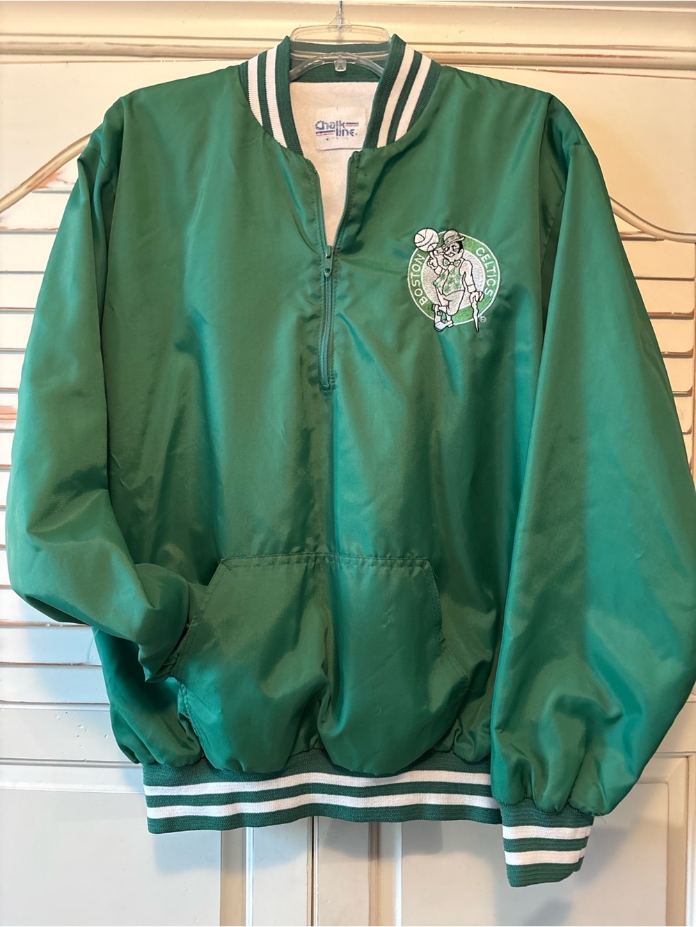 Boston Celtics Green Pullover Windbreaker Jacket by Chalk Line